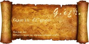 Gyuris Ágnes névjegykártya